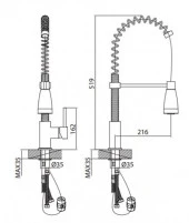 Creavit Mf9910L SİPİRALLİ Evye Mutfak Bataryası **SÜPER KALİTE** - 2