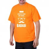 BABALAR GÜNÜNE ÖZEL - -DÜNYANIN EN KRAL BABASI-TURUNCU TİŞÖRT- - 1