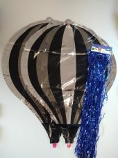 PARAŞÜT FOLYO BALON GÜMÜŞ SİYAH PÜSKÜLLÜ - 2