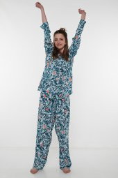 Ribanas Pijama Takımı-Yeşil 1014-21 - 2