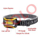 Flaşör Kafa Lambası Fener 3W Corby Led Kafa Bantlı Fener 3 Modlu Tatil Seyahat Bisiklet Kamp Av - 1