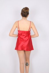 SEXY LADY 497 KIRMIZI SATEN GECELİK - 3