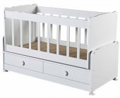 BEŞİK AHŞAP BEBEK BEŞİĞİ ÇEKMECELİ SALLANIR ANNE YANI E-201 - 2