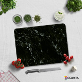DECORITA Cam Kesme Tahtası - Siyah Mermer Görünümlü - 3