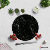 DECORITA Cam Kesme Tahtası - Siyah Mermer Görünümlü - 4