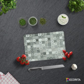 DECORITA Cam Kesme Tahtası - Karakalem Desenli - 1
