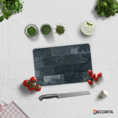 DECORİTA Cam Kesme Tahtası - Eskitilmiş Taş Görünümlü - 1