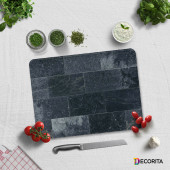 DECORİTA Cam Kesme Tahtası - Eskitilmiş Taş Görünümlü - 3