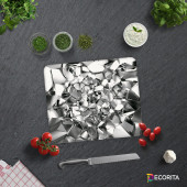 DECORITA Cam Kesme Tahtası - Gümüş Kristal - 2