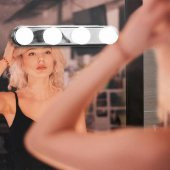 Makyaj Ayna Işığı Ampulu Vantuzlu Lambası 4 Adet Makyaj Işık Studio Glow Taşınabilir Kozmetik - 5