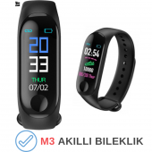 M3 Akıllı Bileklik Saat Renkli Ekran Nabız Ölçer Adım Sayar - 1