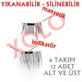 12 Adet Alt Üst Manyetik Mıknatıslı Takma Kirpik 3 Second Lash Göz Kirpik Rimel Kedi Zeytin Göz - 4
