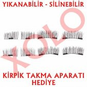 12 Adet Alt Üst Manyetik Mıknatıslı Takma Kirpik 3 Second Lash Göz Kirpik Rimel Kedi Zeytin Göz - 3