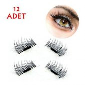 12 Adet Alt Üst Manyetik Mıknatıslı Takma Kirpik 3 Second Lash Göz Kirpik Rimel Kedi Zeytin Göz - 1