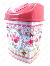 1 No Klik Çöp Kovası 3,5 Lt Desenli Pembe - 3