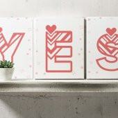 Kişiye Özel 3 Adet Baş Harf Aile Kanvas Tablo - 1