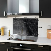 DECORITA Cam Ocak Arkası Koruyucu - Siyah Mermer Görünümlü - 5