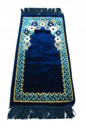 Çocuk Seccade - İsra - Kadife - 01 - Lacivert Renk - 1