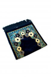 Çocuk Seccade - İsra - Kadife - 01 - Lacivert Renk - 2
