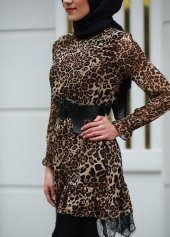 Leopar Desenli Tunik - 1