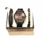 Bozkurt Tasarımlı Erkek Kol Saati  Çakmak Ve Bileklik Seti - 2