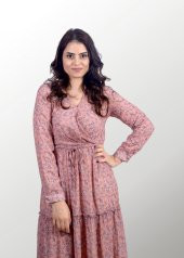 Çiçekli Uzun Elbise - 3