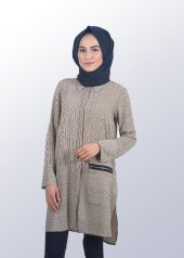 Tesettür Çizgili Tunik - 1