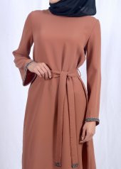 Tesettür Kahverengi Tunik - 2