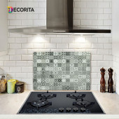 DECORITA Cam Ocak Arkası Koruyucu - Karakalem Desen - 1