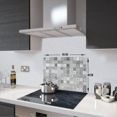 DECORITA Cam Ocak Arkası Koruyucu - Karakalem Desen - 3