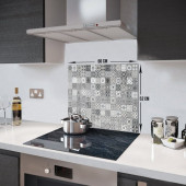 DECORITA Cam Ocak Arkası Koruyucu - Karakalem Desen - 4