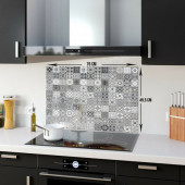 DECORITA Cam Ocak Arkası Koruyucu - Karakalem Desen - 5