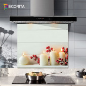 DECORITA Cam Ocak Arkası Koruyucu - Beyaz Mum - 2