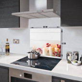 DECORITA Cam Ocak Arkası Koruyucu - Beyaz Mum - 4