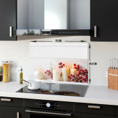 DECORITA Cam Ocak Arkası Koruyucu - Beyaz Mum - 5