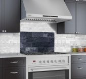 DECORITA Cam Ocak Arkası Koruyucu - Eskitme Indigo Taş Desenli - 4