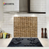 DECORITA Cam Ocak Arkası Koruyucu - Hasır Görünümlü - 2
