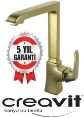 Creavit AG8500G Avangart Evye Mutfak Armatürü Bataryası Musluk Altın Gold - 4