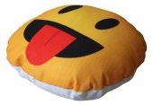 Emoji Gülen Yüz Pelüş Yastık, Puf Yastık , Oto Yastığı Komik - 2