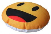 Emoji Gülen Yüz Pelüş Yastık, Puf Yastık , Oto Yastığı Tebessüm - 2