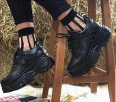 Ayax 12432 Kalın Yüksek Taban Beyaz Bayan Spor Ayakkabı (36-40) - 8