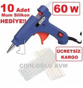 BHD 60 WATT SICAK MUM SİLİKON TABANCASI ANAHTARLI +10 ADET MUM SİLİKON - 1