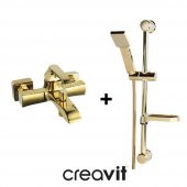 CREAVİT AVANGART BANYO GOLD BATARYA + DUŞ SETİ - AG2500G + SH411G thumbnail 2