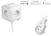 S-link Küp Akım Korumalı Priz 1.5m 4 lü+2 USB Hızlı Şarj Grup Priz - 5