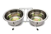 32 Oz. KE-3273D-2 Adet Tel Ayaklı Çelik Mama Kabı - 1