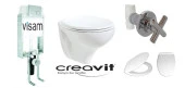 VİSAM-CREAVİT TP320 - GÖMME REZERVUAR ASMA KLOZET SETİ 5 Lİ - 1