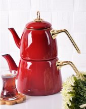 Bayev Elite Class Emaye Çaydanlık-Kırmızı-200463 - 1