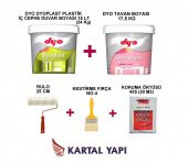 DYO PLASTİK İÇ CEPHE BOYASI 15 LT + DYO TAVAN BOYASI 17,5 KG - 1