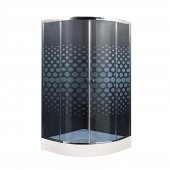 DURUL DUŞAKABİN FÜME CAM PARLAK PROFİL DAMLA DESEN - 90X90 - 100X100 - 2