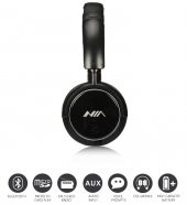 Nia Q1 Fm Radyolu Kablosuz bluetooth Kulaklık Extrabass Siyah - 5
